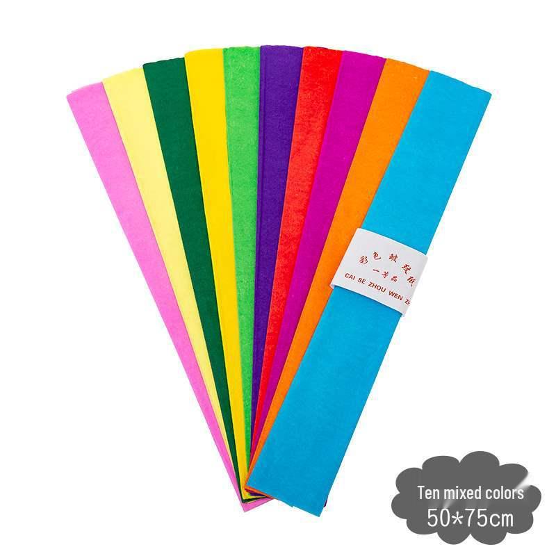 Pleated Colored Crepe Paper for DIY Handcrafted Roses and Carnations