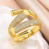 European And Korean Super Flash Internet Celebrity Open Ring Fashion Super Fire Tide Personality Niche Geometric Tooling Design Ring Woman
