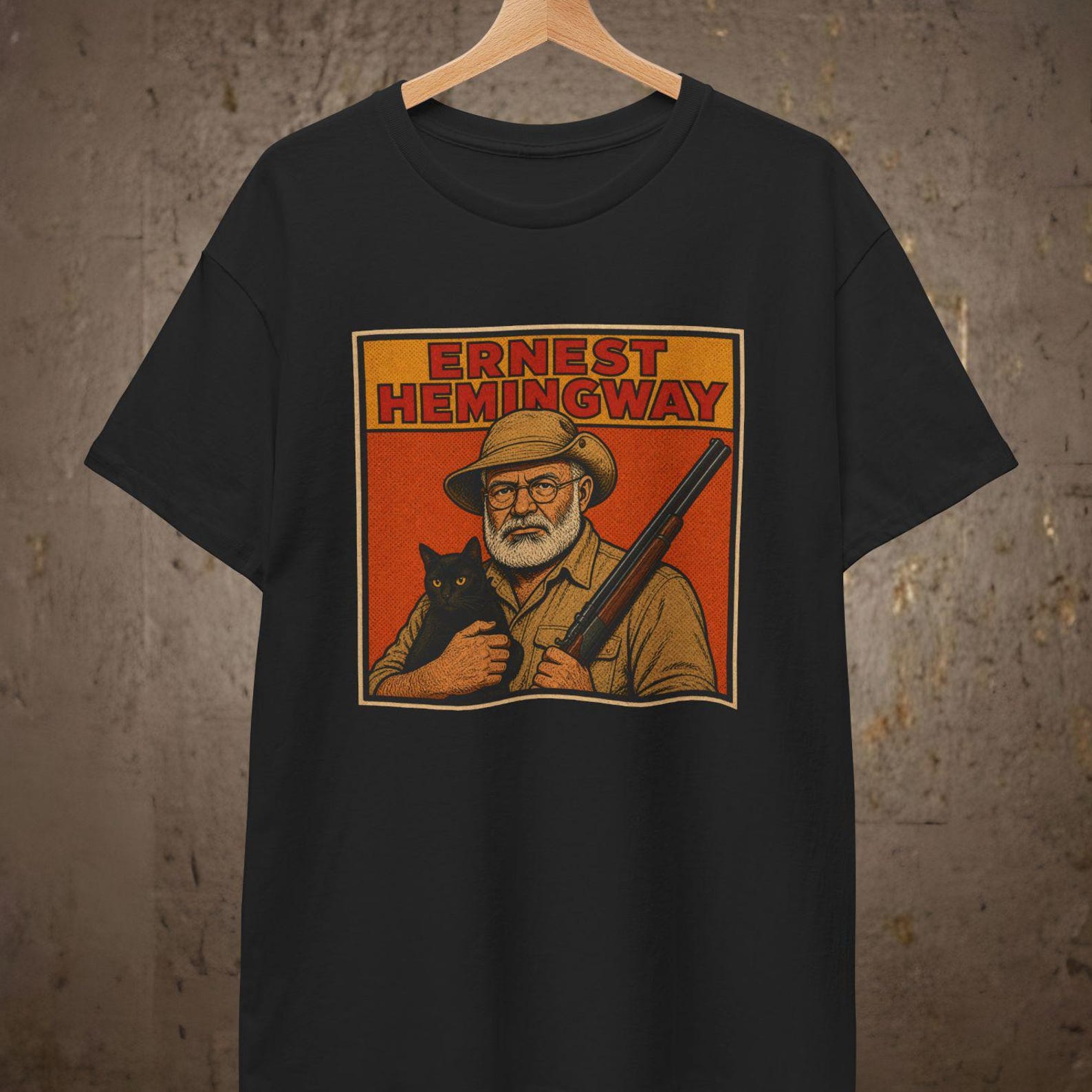 Hemingway T shirt | The Old Man & The Cat S