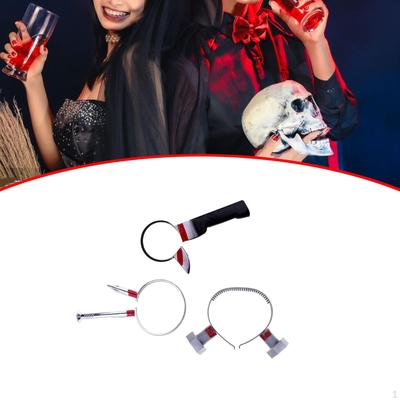Halloweenská hlava, Hororová rekvizita čelenky, Vlasová gumička, Doplňky k líčení, pro