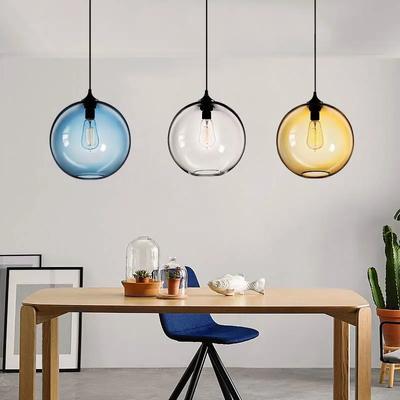 Nordic Internet Celebrity Single-head Colored Glass Ball Small Chandelier Retro Creative Personality Bar Restaurant Chandelier