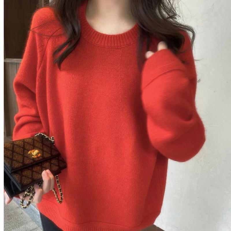 Pullover Sweater O Neck Female 2022 Women Autumn and Winter Solid Casual Korean Loose Outwear Pullover Knitwear Sweater Tops