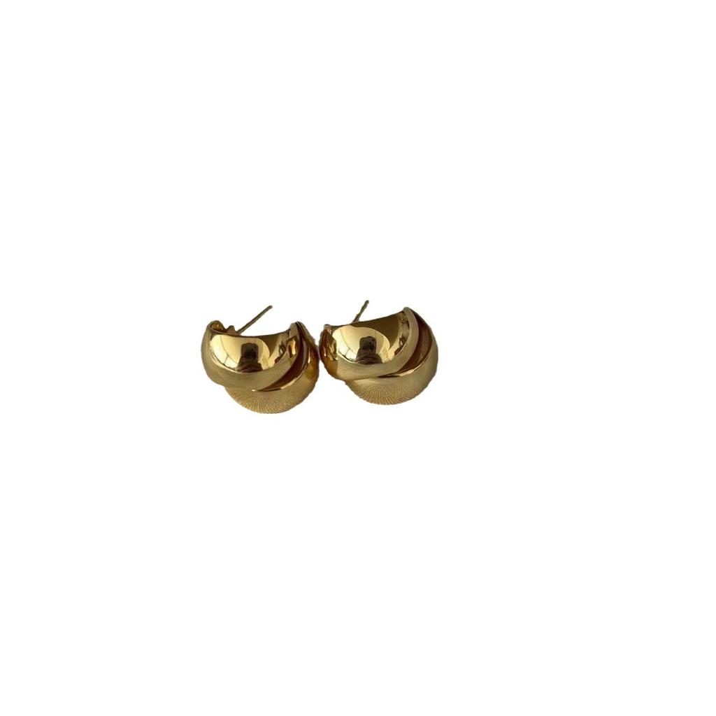 Unique Woven Design Light Luxury Simple Geometric Stud Earrings Metal High-End Trendy Stud Earrings Earrings