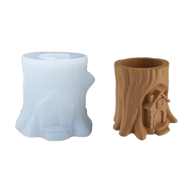 Flexible Tree Stump Cottage Mould For Concrete Planters And Decorative Box