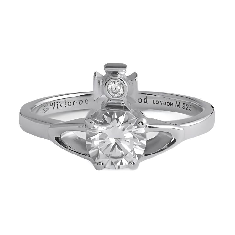 VIVIENNE WESTWOOD Reina Classic Bague Orbitale Galaxie Saturne Bijoux Femme Argent 6404000601P102P102