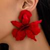 Irregular Large Flower Earrings Pleated Ear Accessories Exaggerated Flower Earrings  Jewelry