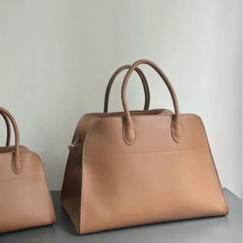 ROW Premium Cowhide Handbag: Large Capacity Commuter Tote & Crossbody Bag