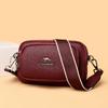 New Style of Women's Crossbody Bag Soft Leather Versatile Mother's Mobile Phone Fashionable One-shoulder Round Bag