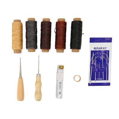 Kit de couture pour réparation du cuir 16 pièces Outils professionnels de travail du cuir pour l'artisanat du cuir DIY