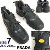Vibram Sole Trekking Shoes High Cut Sneakers Short Boots Size 7 25.5 26.0 Black