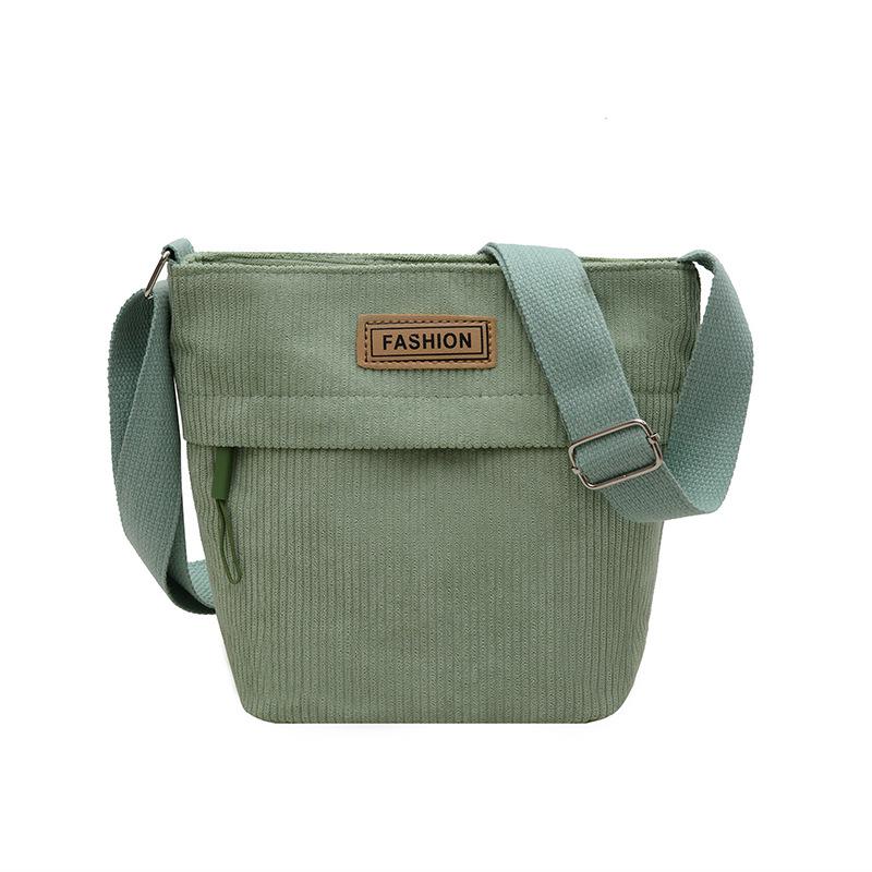 2026 New Trendy Women's Solid Color Corduroy Shoulder/Crossbody Bag - Small Square Design