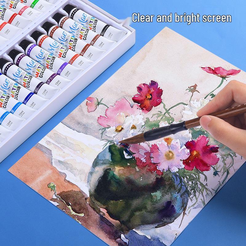Conjunto de Tintas Aquarela para Iniciantes - 24, 36 ou 48 Cores Paleta Gouache
