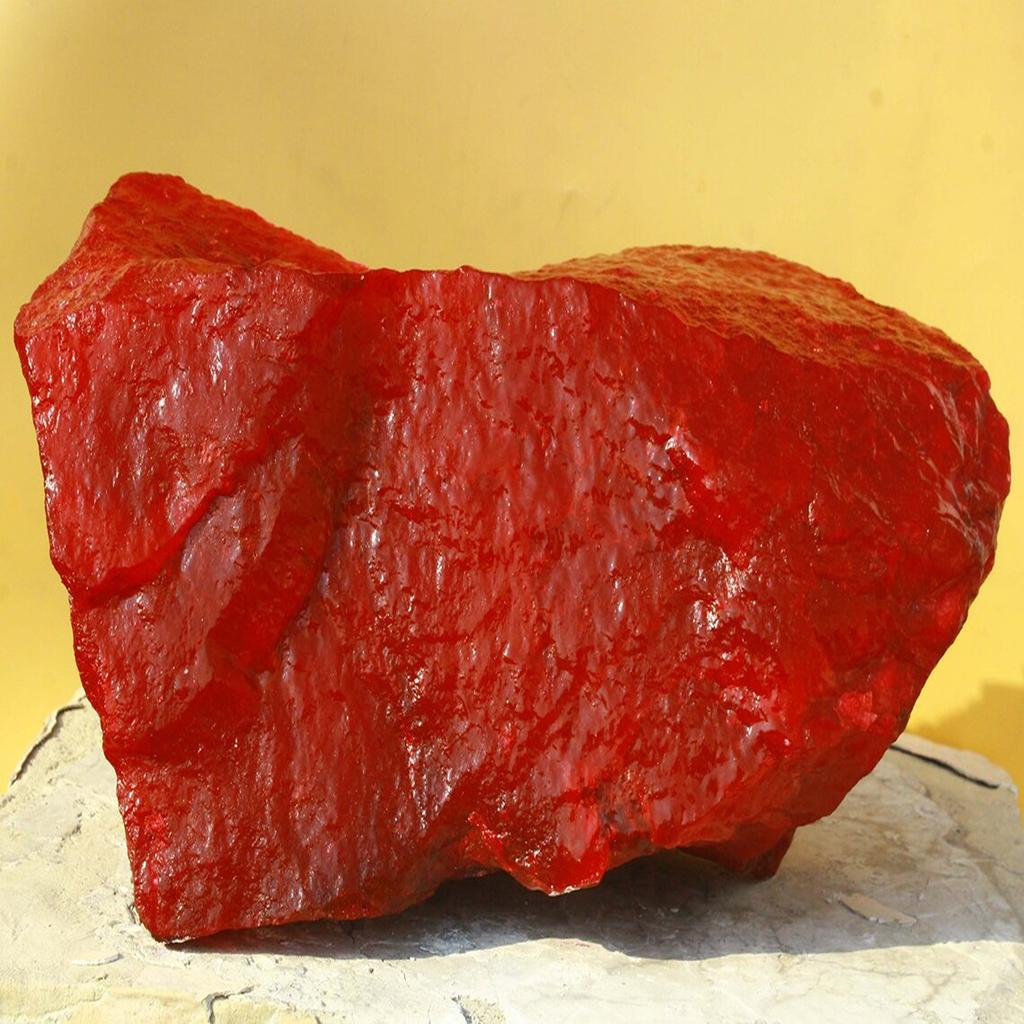 150,30 Carati Rubino Rosso Naturale Grezzo Rosso Non Tagliato Gema Sfusa CERTIFICATA