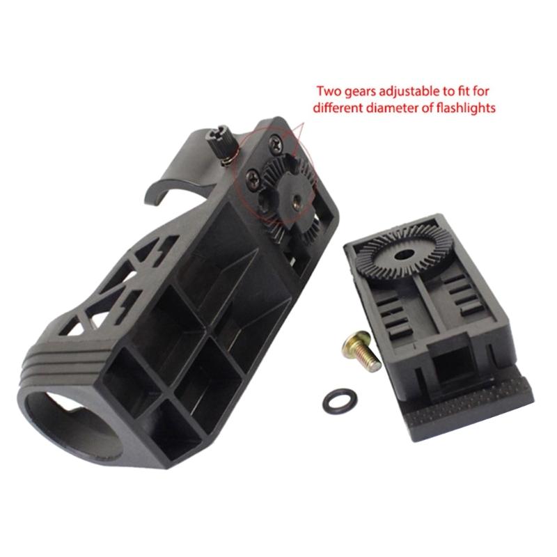 360 Angles Rotating Plastic Torch Set Quick Unplug Flashlight Holsters With Lever Side Lock System Universal Torch Set