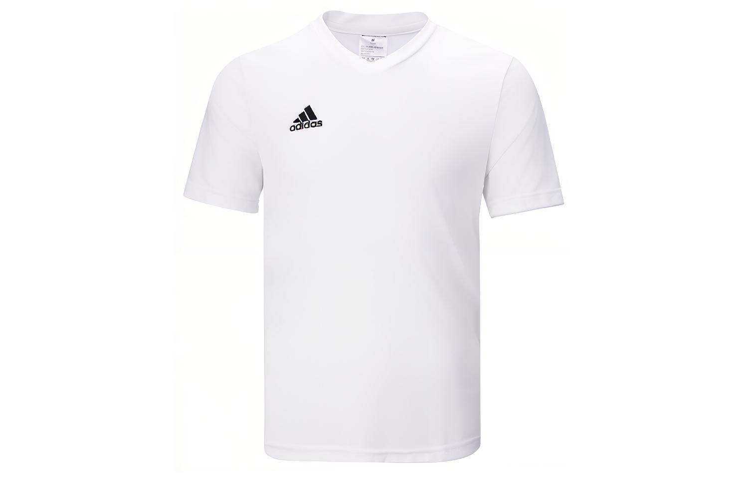 Adidas T Shirts Men s White V Neck Moderate Straight Fit HC5071 L