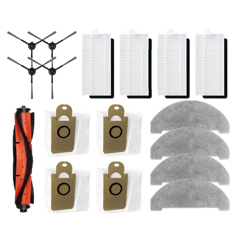 

ABWR-Main Sided Brush HEPA Filter Mop Pad Dust Bags For IMOU RV1 Pro Robot Vacuum Replacement Accessories ,17PCS