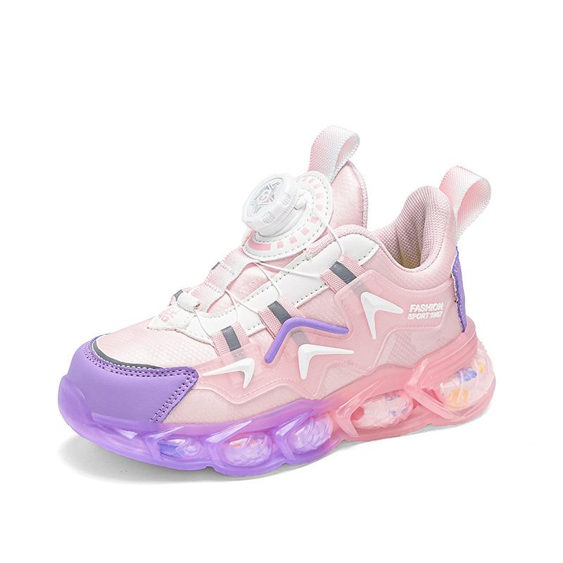 Fashion New Children's Casual Shoes Breathable Mesh PU Leather School Sports Shoes Lightweight Fashionable Wear-Resistant Running Shoes