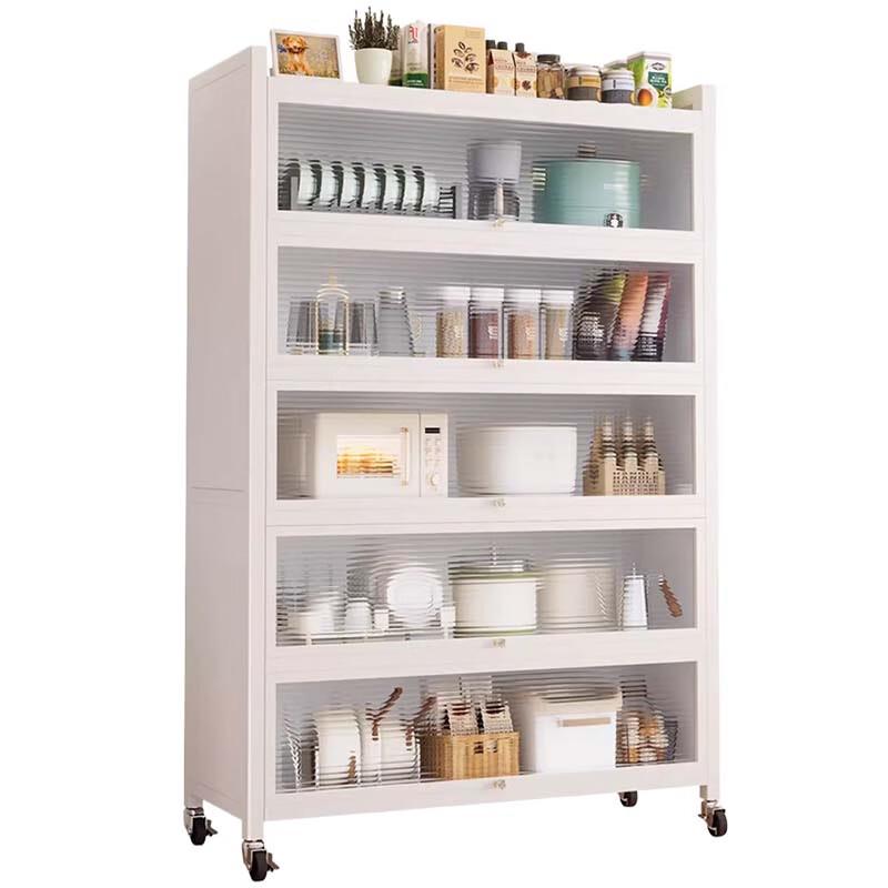 Yingbai Modern White 2-Tier Floor Storage Cabinet