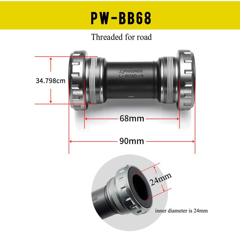 Prowheel Bicycle Bottom Bracket PW-BB68+ BB73  BB86 For MTB Mountain Road Bike Screw Type Crankset Central Axis Ultralight BB68 BSA Road