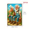D Flat Vintage Tin Sign  Funny Elderly Men Drinking Beer Metal Wall Art  Retro Bar Decor Garage for Man Cave Iron Sign