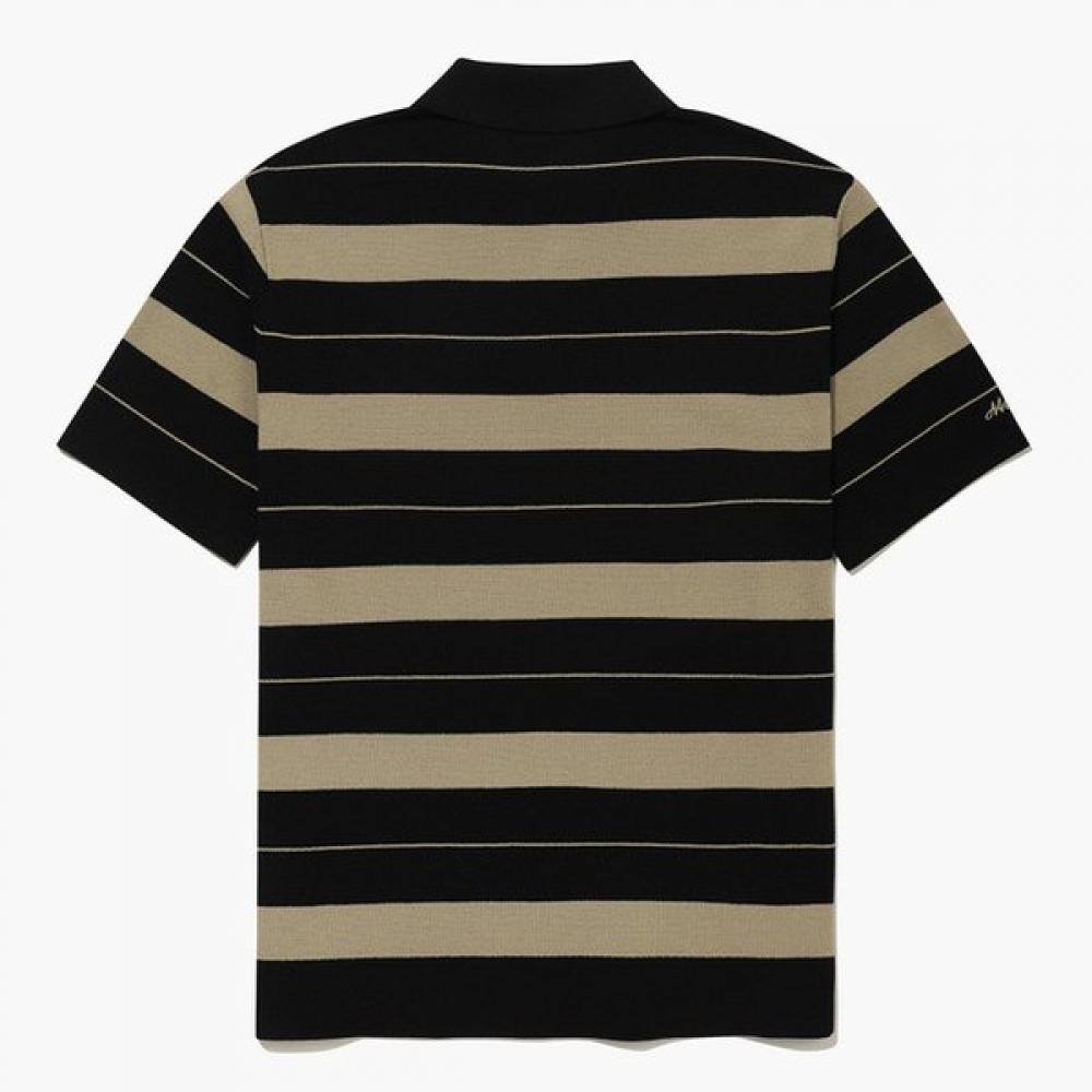 Munsingwear Men Stripe Short Sleeve Sweater Black Mq321msw81