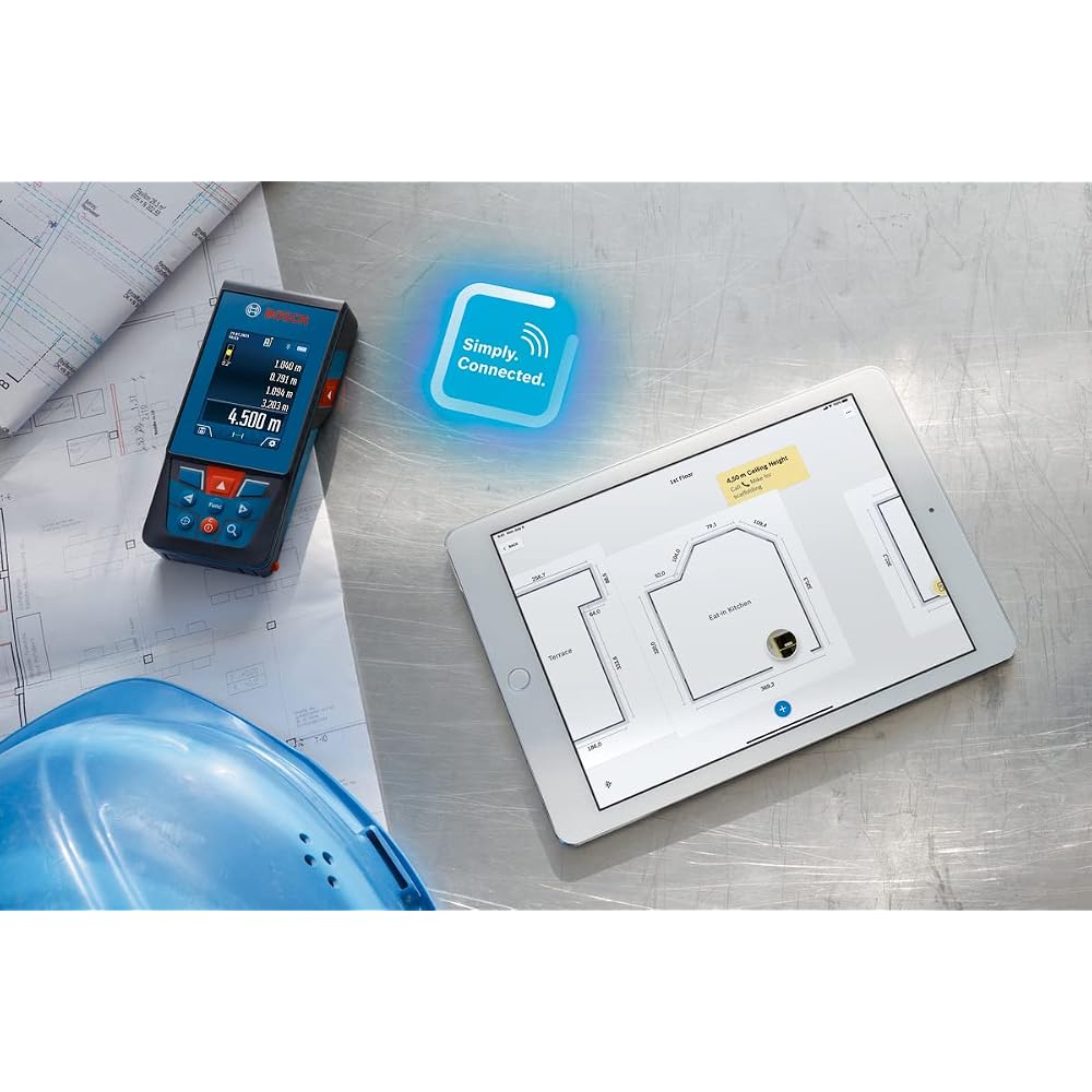 Bosch Professional GLM100-25C Data Transfer Laser Distance Meter, Blue