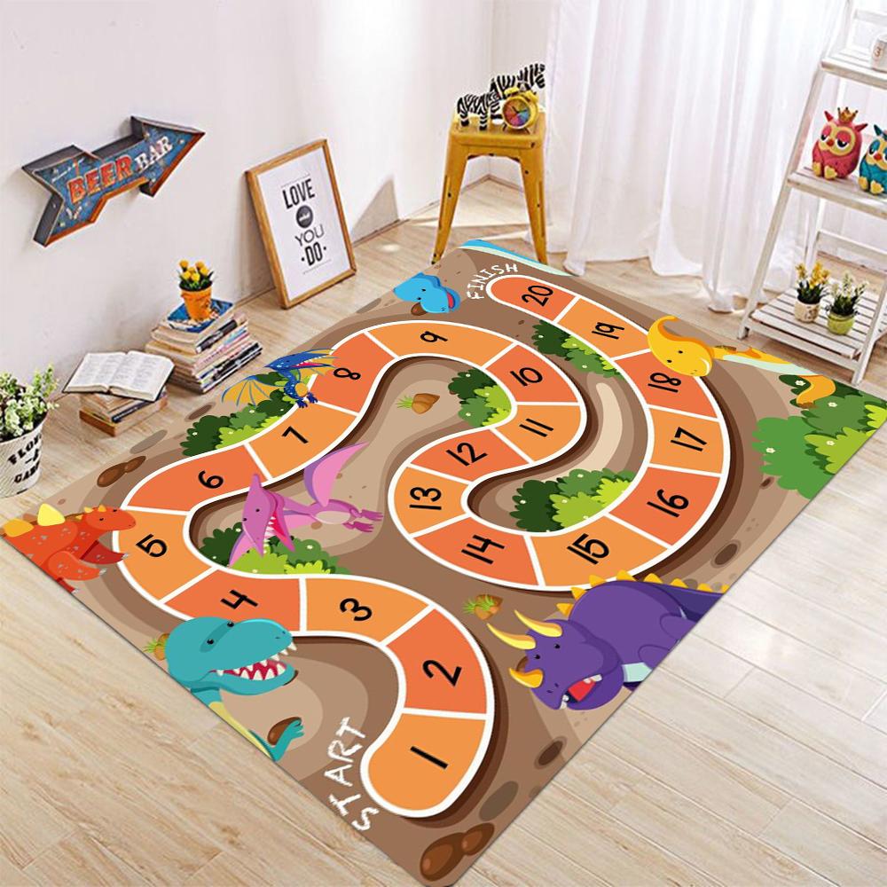 Oversized Snakes Ladders Colorful Rug Carpet for Living Room Bedroom Decor Kids Room Area Nonslip Floor Mat Child Soft Play Mat