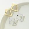 Minimalist Double-Layer Rhomboid Triangle Detachable Triangles Stud Earrings for Women Fashion Jewelry Party Gifts