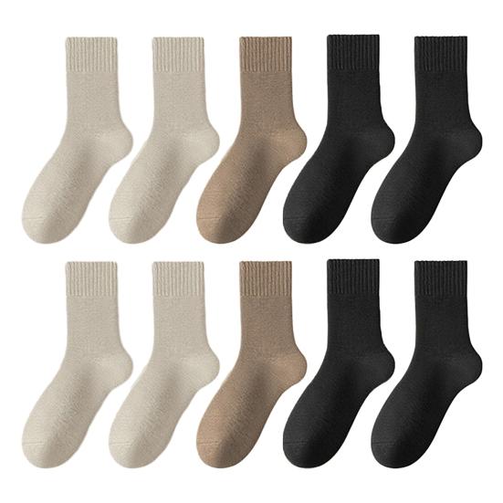 Damen Einfarbige Wadenlange Socken Herbst Gemütlich Weich Flauschig Crew-Socken Thermisch Warm Winter Dicke Stiefelsocken für Kaltes Wetter