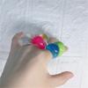 Retro  Cool Colorful Clear Resin Oval Rings Charm Acrylic Water Droplets Shape for Women Girls Travel Summer Popular Jewelry