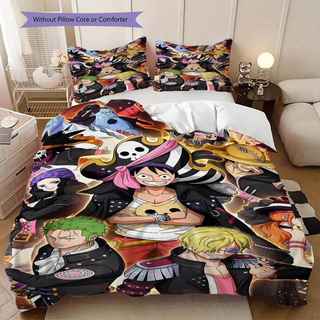 Anime One Piece Puzzle Soft Comfortable Duvet Cover, Children's Bedding Set Gift, Various Sizes Available LXR168