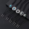 Adjustable Enamel Western Polo Tie Alloy Pendant Bow Tie Rope