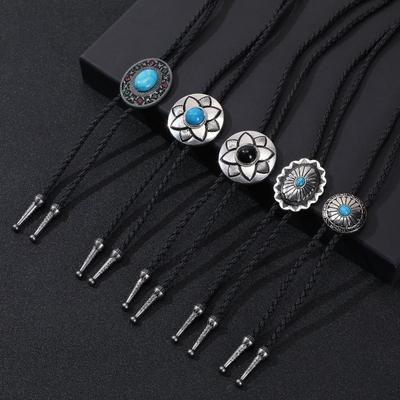 Adjustable Enamel Western Polo Tie Alloy Pendant Bow Tie Rope