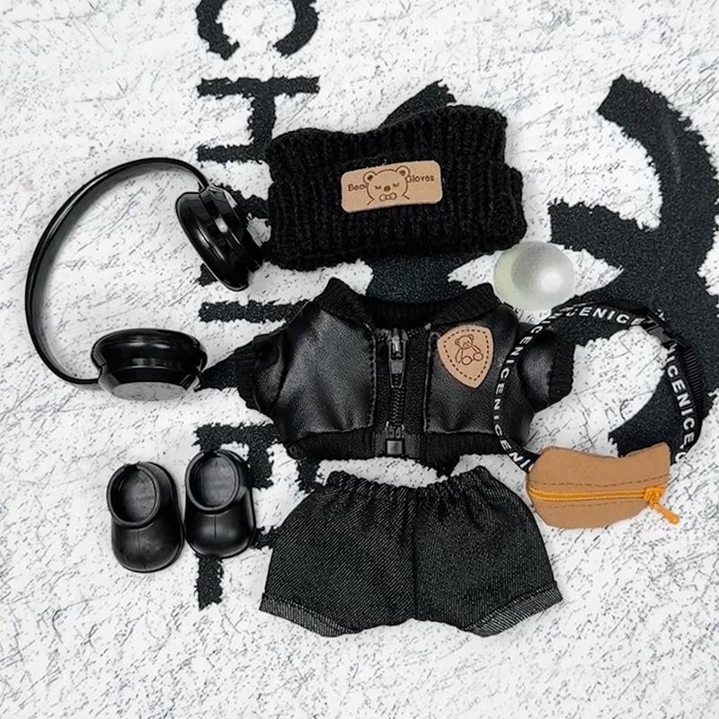 Pro 17cm Labubu Oblečení Módní Špionážní Set Kombinézy Vlněné Čepice 3.0 Labubu Oblečení Náhrdelníky Boty Sluchátka Panenky Doplňky Hračka