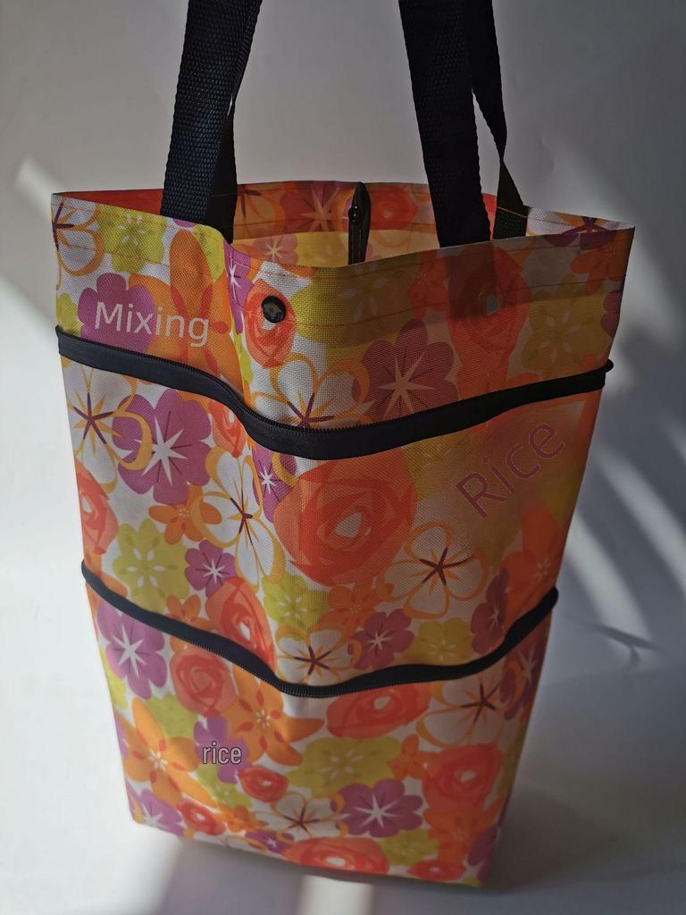 Faltbarer Polyester-Einkaufswagen mit Rädern - Tragbare Trolley-Tasche