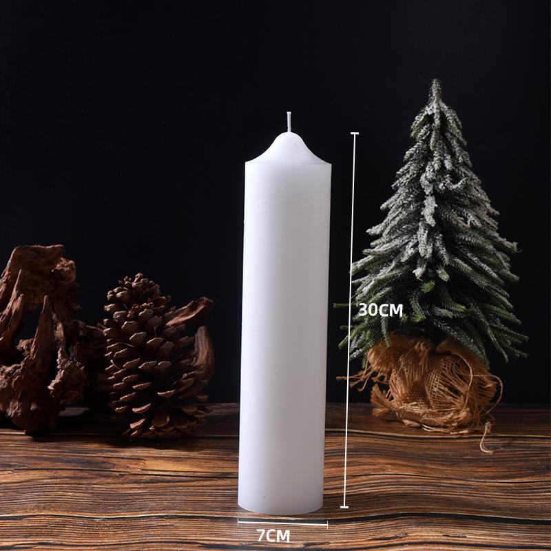 Classic Ivory Smokeless White Cylindrical Wedding Candles for Home and Restaurant Decor - Free Shipping