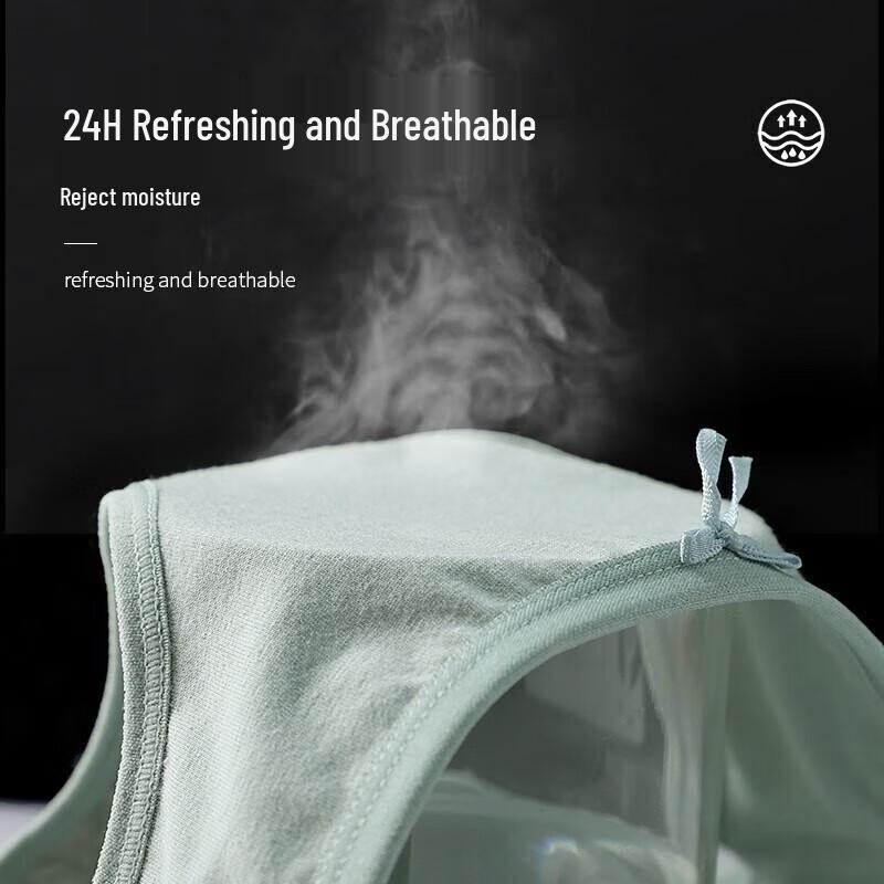 Langsha Women's Pure Cotton Antibacterial Mid-Waist Briefs 7-Pack