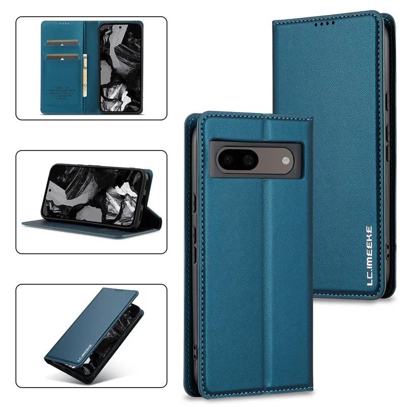 Magnetic Flip Leather Phone Case for Google Pixel 9 Pro XL 8 8A 7 7A Pixel9 Pixel8 Wallet Card Back Cover Etui Coque