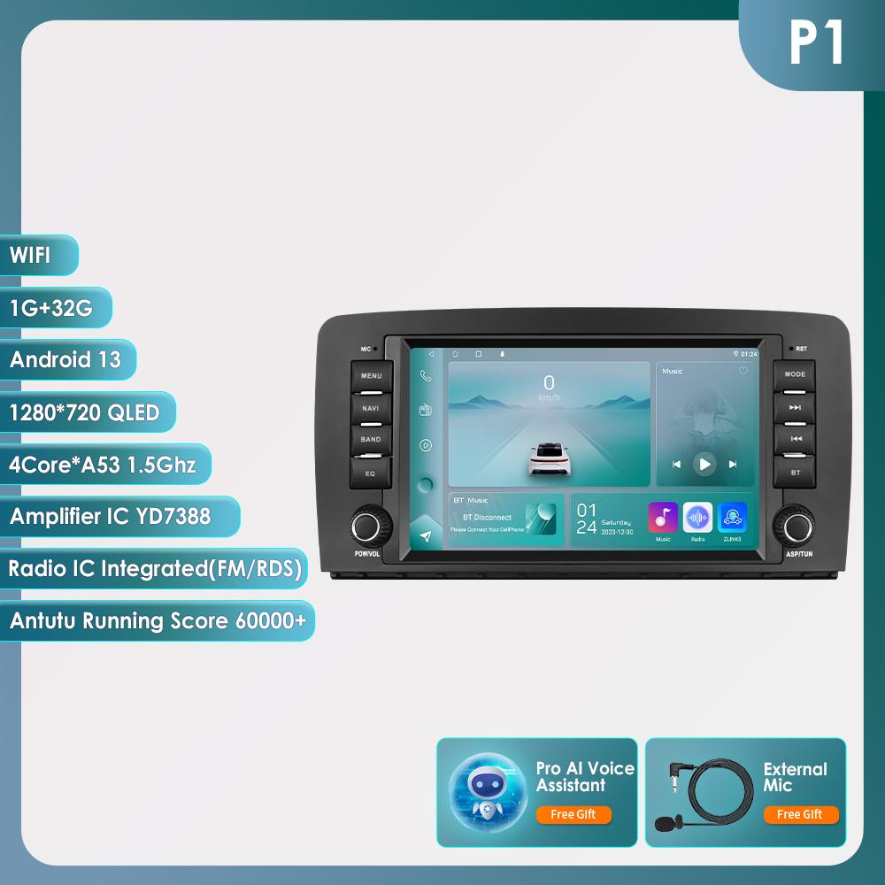 

OSSURET 2Din Android 13 Автомагнитола для Mercedes Benz R-Class W251 R300 R280 R320 2005-2017 Мультимедийный Видеоплеер Навигация Интеллектуальный GPS Carplay P1 4Core 1G 32G AI