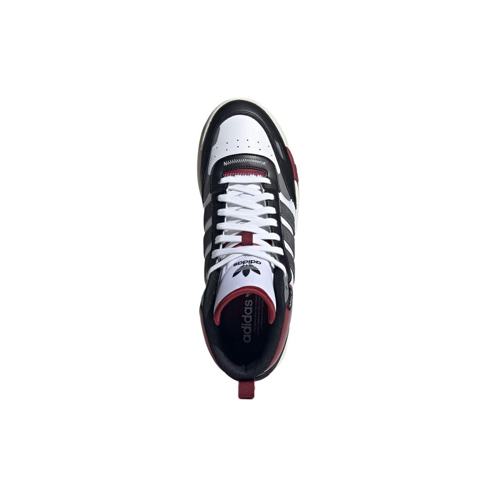Adidas Originals Post Up Leather Round Toe Lace-Up Shock Absorbing Durable Mid-Top Sneakers Unisex Sneakers Red Black White ID0845