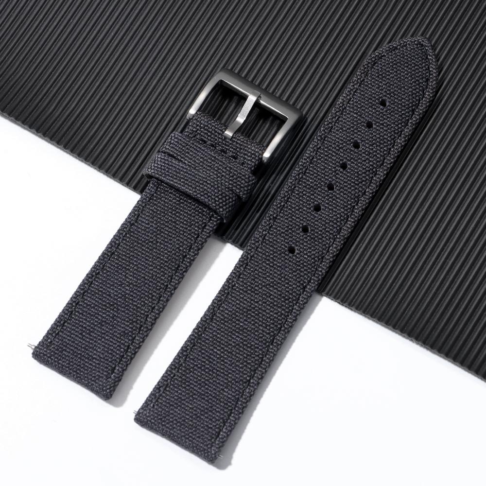 20mm 22mm High Quality Sailcloth Strap Nylon Watchband Canvas Waterproof WristBand for Men Women Business Bracelet Accessories