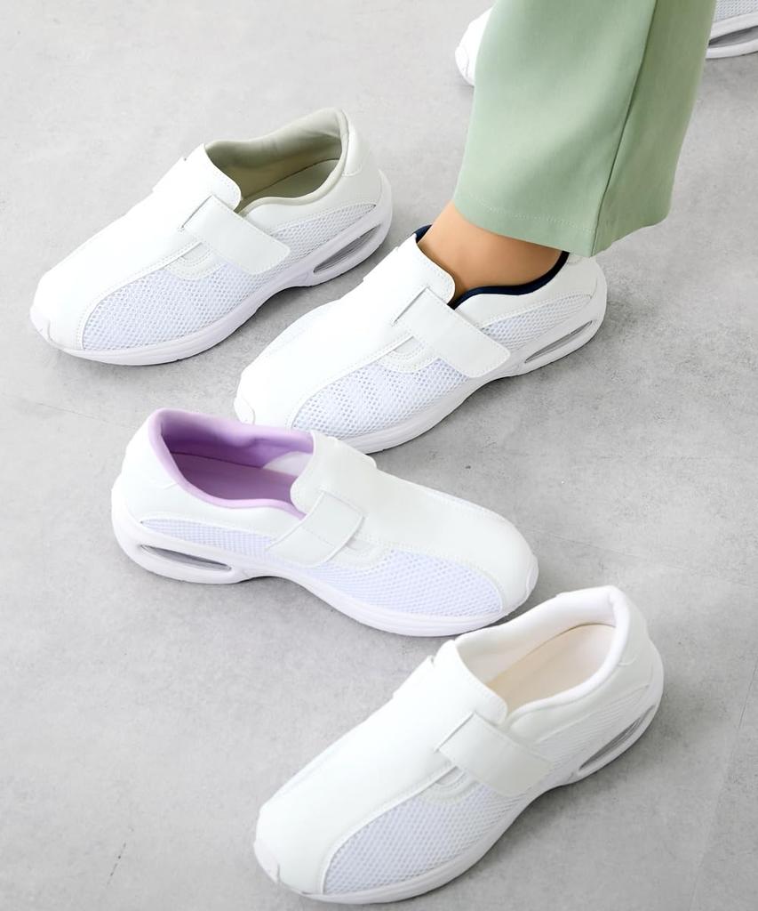 Nissen Women's Nurse Laine Original Hook-and-Loop Air Sole Nurse Shoes, Navy, Size 23