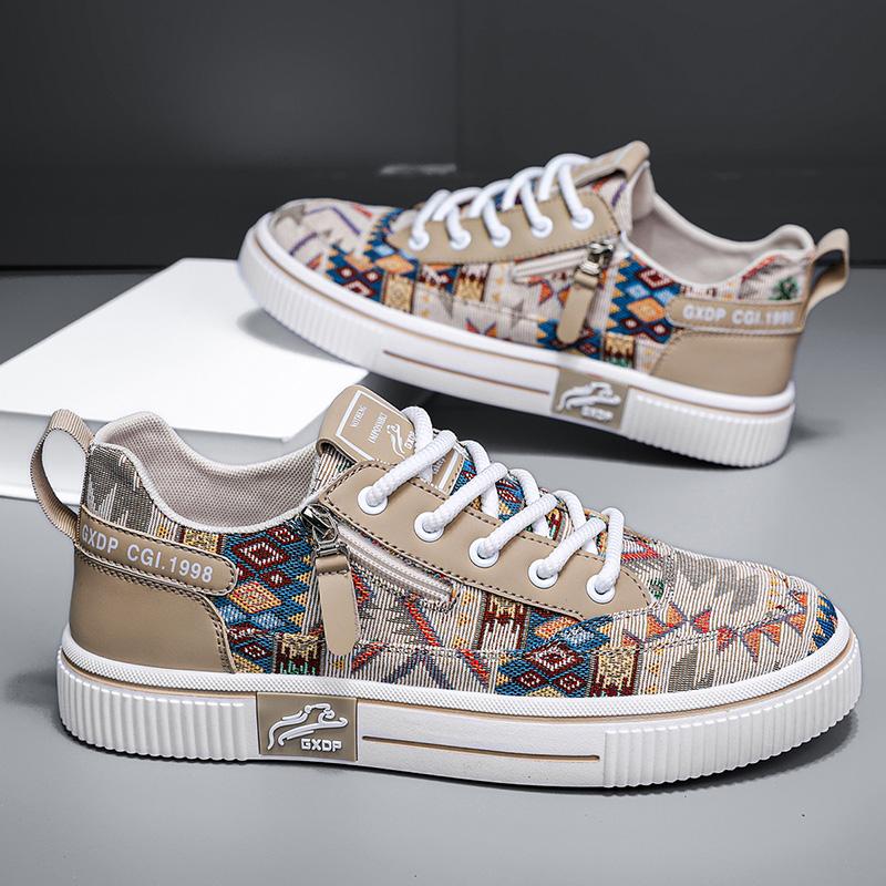 Fashion Fabric Breathable Increased Internal Flat Platform Shoes38-48 New Sneakers Casual Mens Designer Ethnic Style Board Shoes