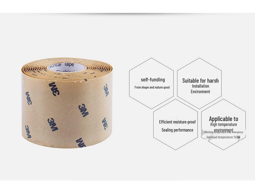 3M High-Temp Waterproof Self-Adhesive Tape, 3m2228, 50mm x 1.5m x 1.65mm