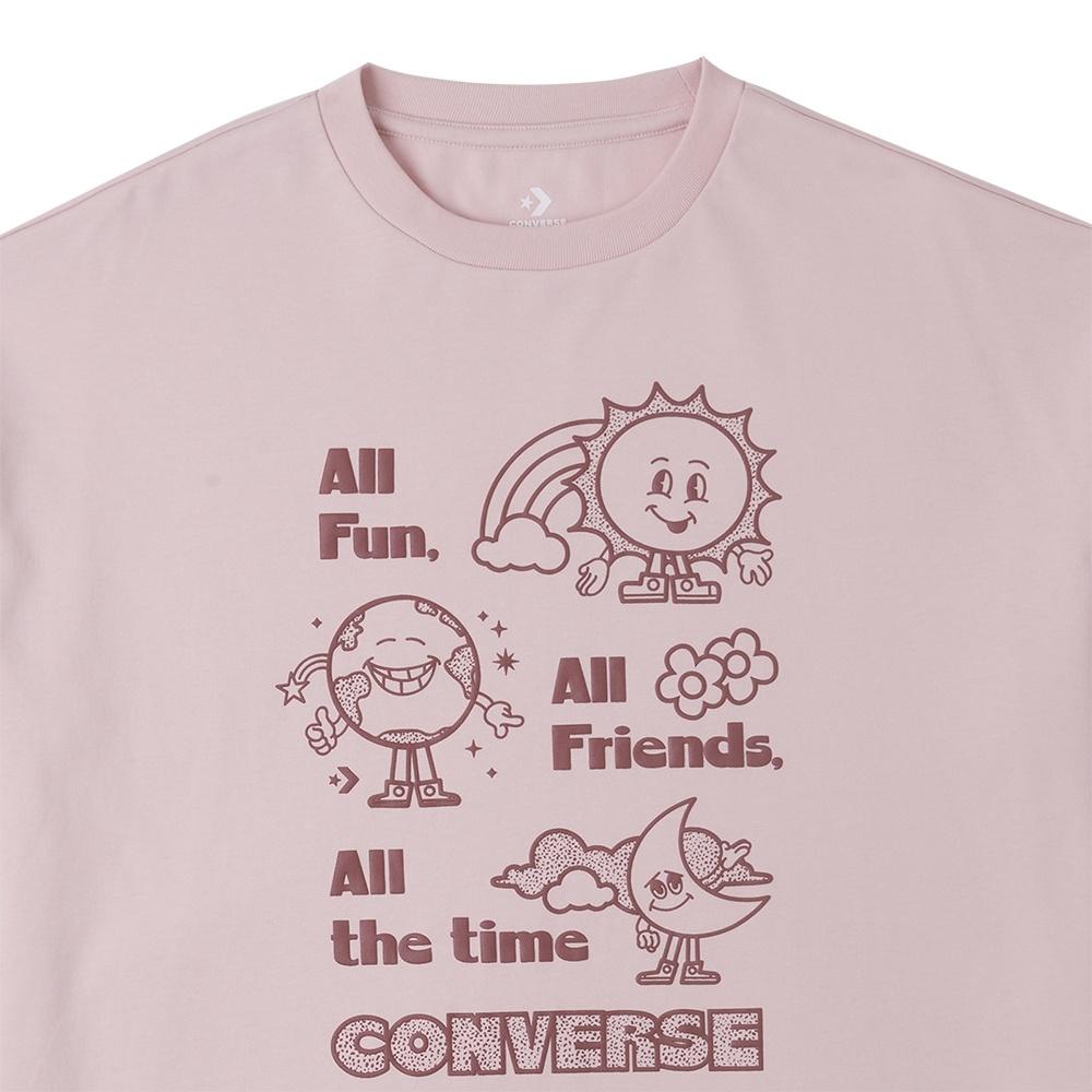 (WMNS) Converse Block Party Oversized Tee Asia Sizing 'Pink' Women's 10025885-A02