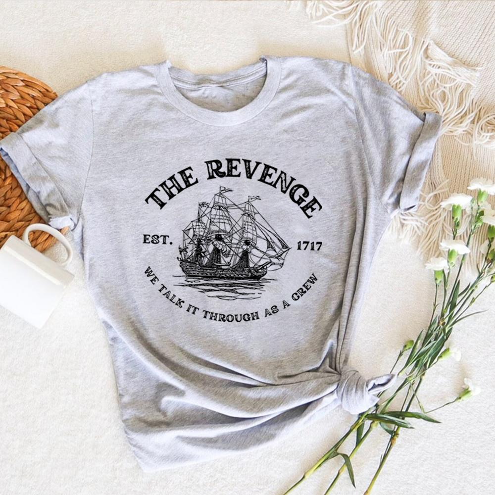 

Retro Pirate Ship Tshirt Harajuku Boat Shirts Our Flag Means Death Shirts Vintage Goth Unisex Clothes Unisex Short Sleeves Tops 3XL