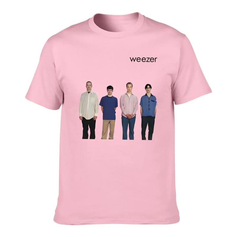 Weezer 1994 Album Nadruk Zespołu Koszulka Męska Letnia Hip-hop Ulica Codzienny Luźny T-shirt Oversize Okrągły Dekolt Krótki Rękaw Top