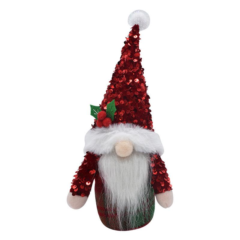 Christmas Decoration Ornaments Sequined Faceless Doll Doll Christmas Fabric Decoration Window Atmosphere Decoration Wholesale