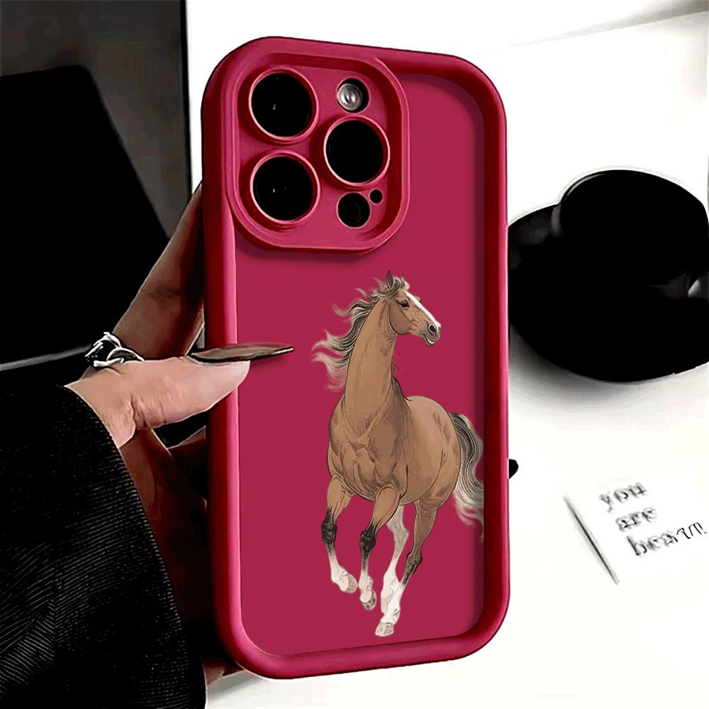 Chinese Zodiac Horse Cattle Shockproof Phone Case for Xiaomi Redmi Note 14/13/12/11/10 Pro/Plus Raised Camera Protection Cover