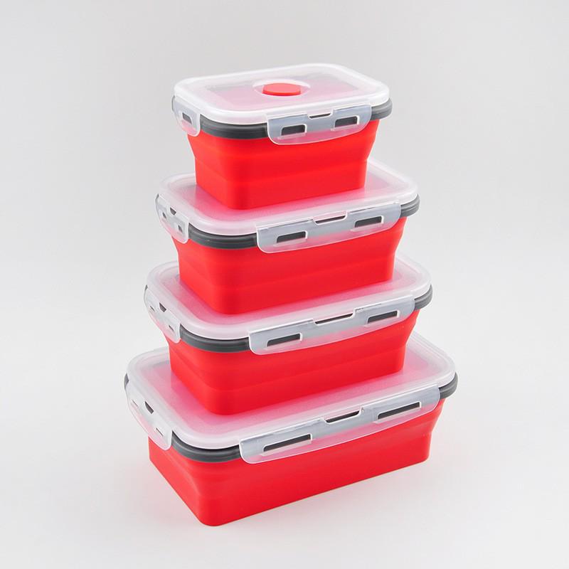 Skládací silikonový obědový box - Bento box vhodný do mikrovlnné trouby a lednice